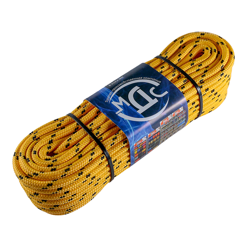 Шнур полипропиленовый плетеный МДС 8 мм 24-прядный 20 м с сердечником