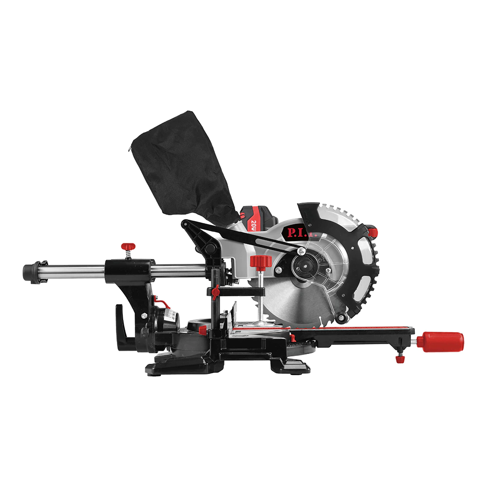 Торцовочная пила аккумуляторная 20 В 210 мм бесщеточная с протягом, без АКБ и ЗУ P.I.T. PMS20H-210A