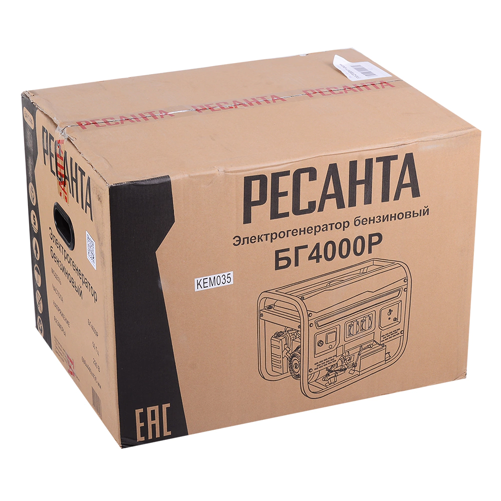 Генератор бензиновый 3 кВт Ресанта БГ4000Р