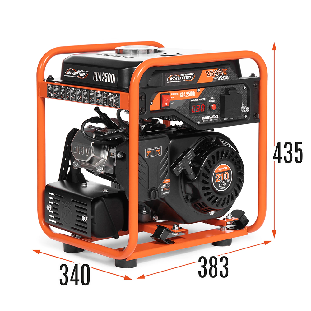 Генератор бензиновый 2,2 кВт инверторный DAEWOO GDA2500i