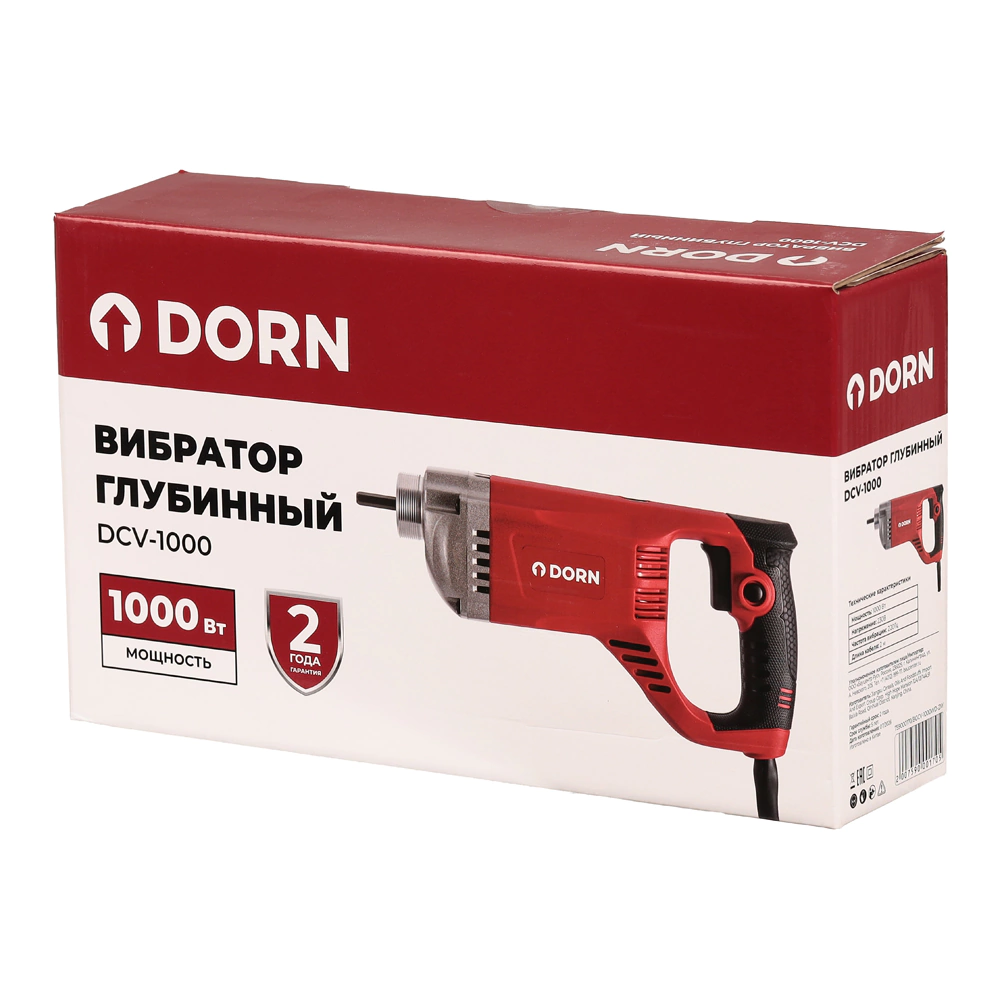 Вибратор для бетона глубинный 1000 Вт DORN DCV-1000