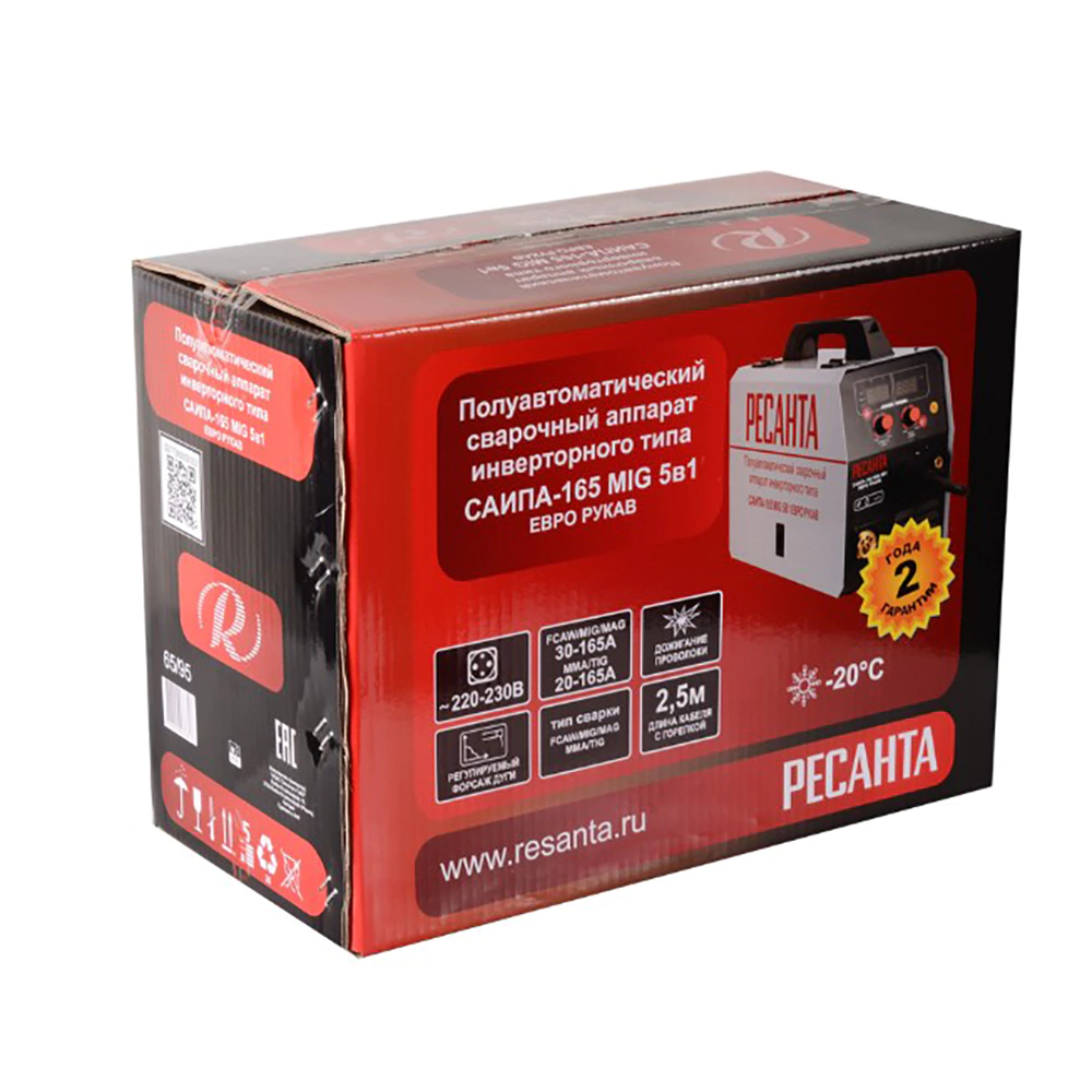 Сварочный аппарат инверторный 160 А полуавтомат Ресанта САИПА-165