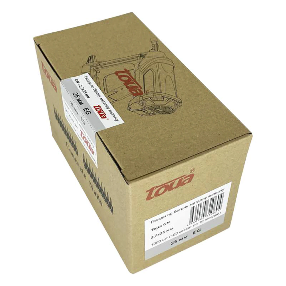 Гвозди усиленные по бетону Toua CN MG 2,7х25 мм 1000 шт