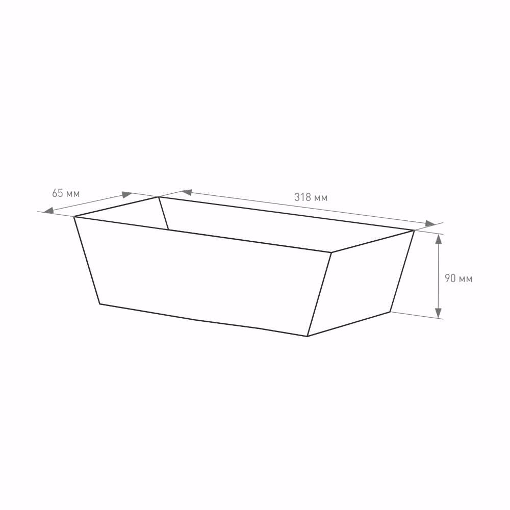 Лоток для шпаклевки 318х65х90 мм нержавеющая сталь DORN