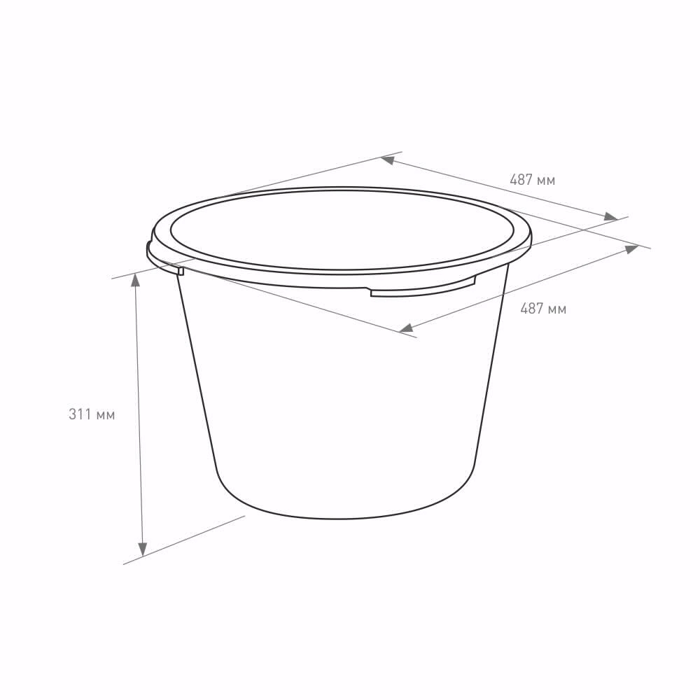 Таз строительный 40 л для раствора круглый