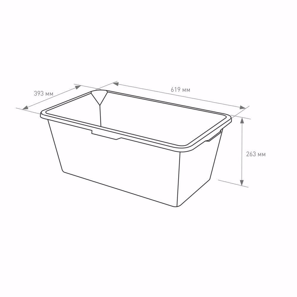 Таз строительный 40 л для раствора прямоугольный