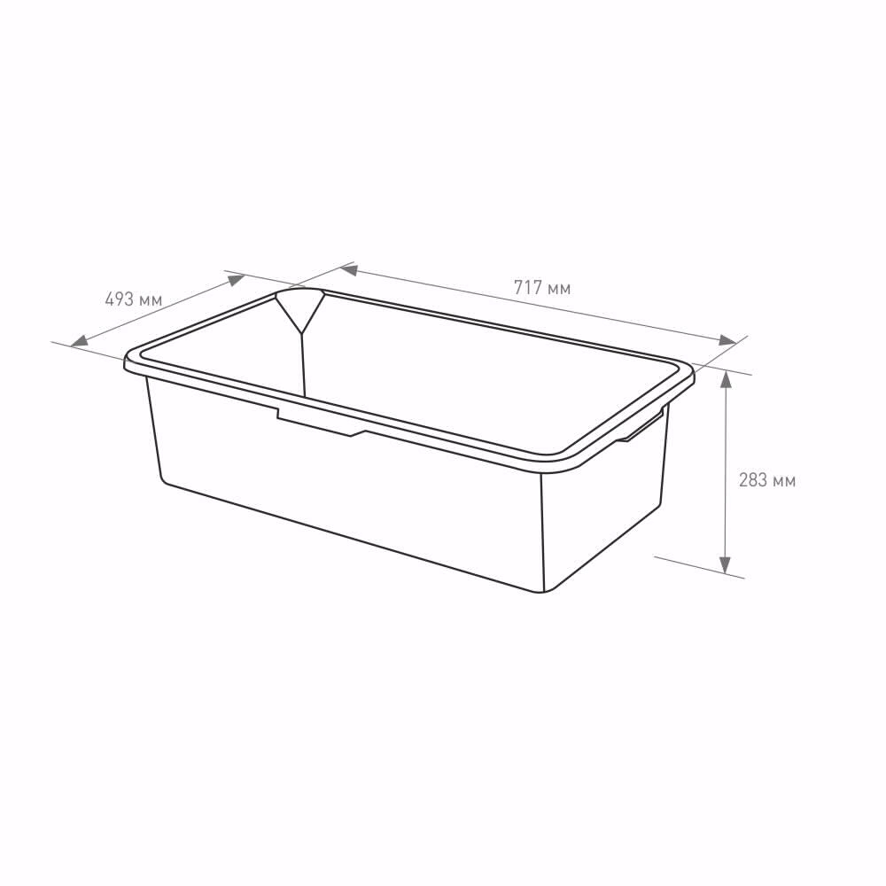 Таз строительный 60 л для раствора прямоугольный