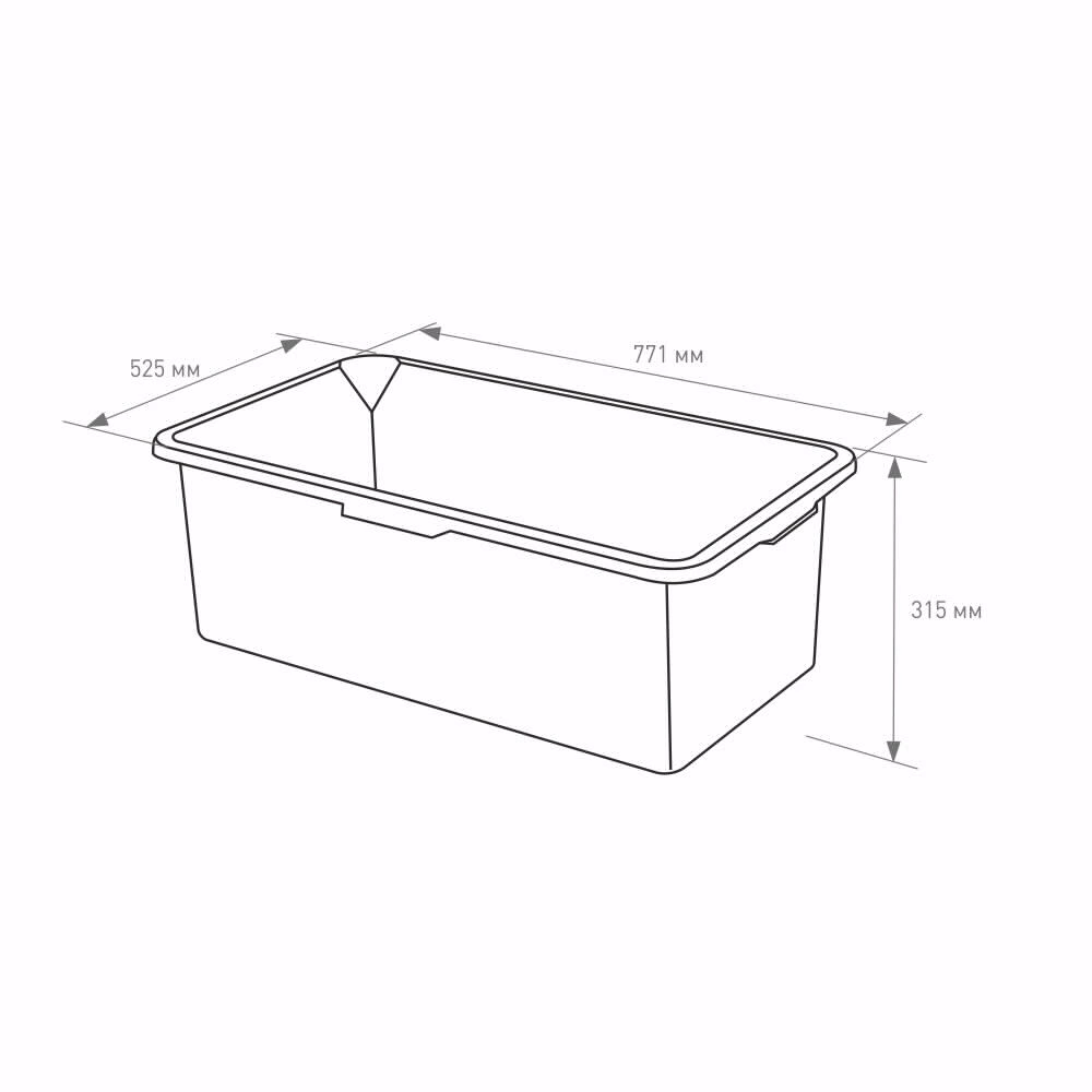 Таз строительный 90 л для раствора прямоугольный
