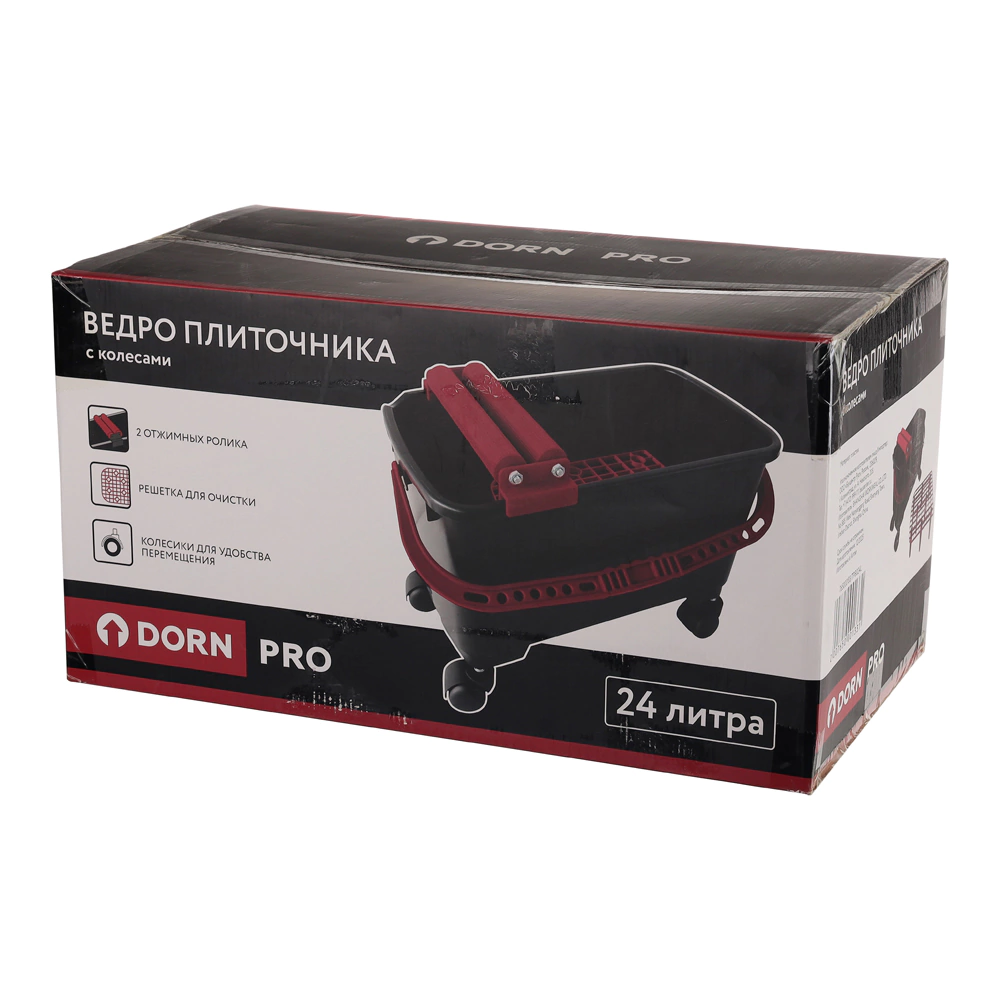 Ведро плиточника 24 л с колесами DORN PRO