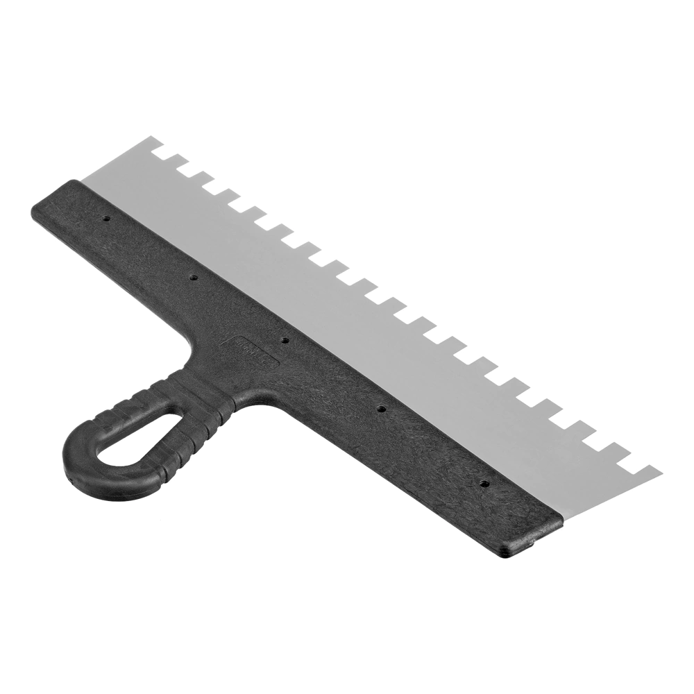 Зубчатый шпатель 350 мм зуб 10х10 мм нержавеющая сталь Сибртех