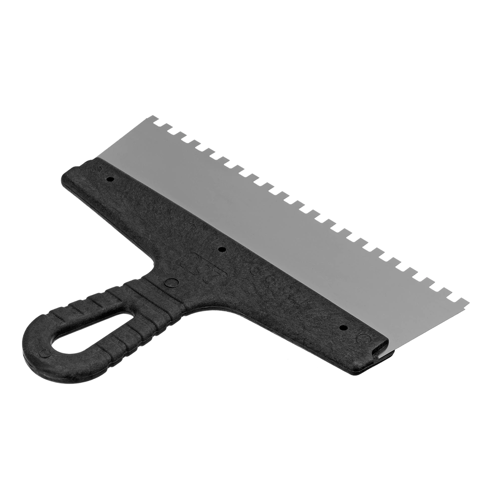 Зубчатый шпатель 250 мм зуб 6х6 мм нержавеющая сталь Сибртех