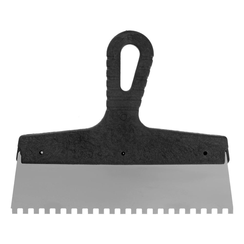 Зубчатый шпатель 250 мм зуб 6х6 мм нержавеющая сталь Сибртех