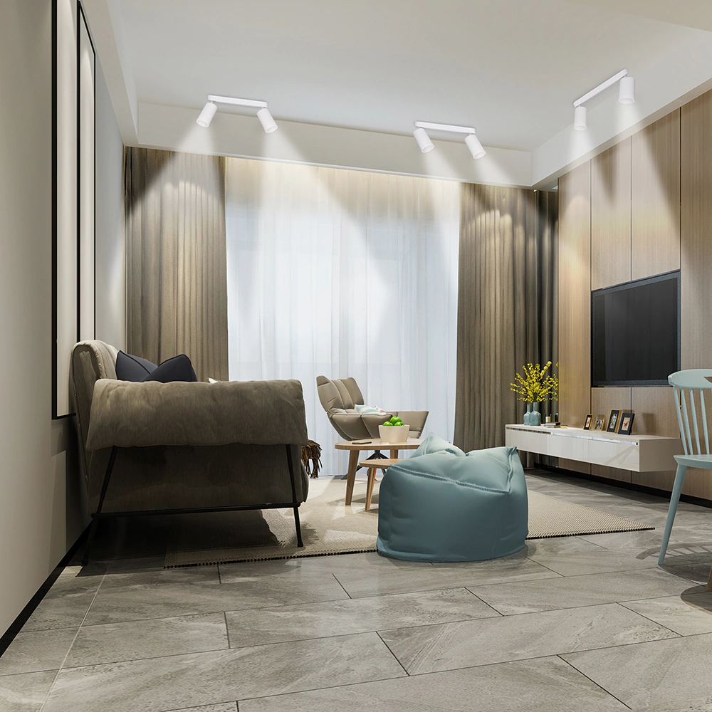 Светильник спот Jazzway Бейс пластик 2х15 Вт GU10 белый