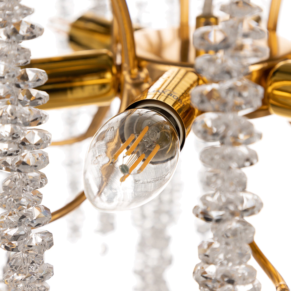 Люстра подвесная 6х40 Вт Е14 золото NEODECO Хейли