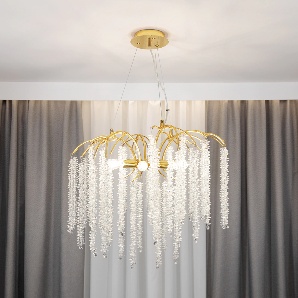 Люстра подвесная 6х40 Вт Е14 золото NEODECO Хейли