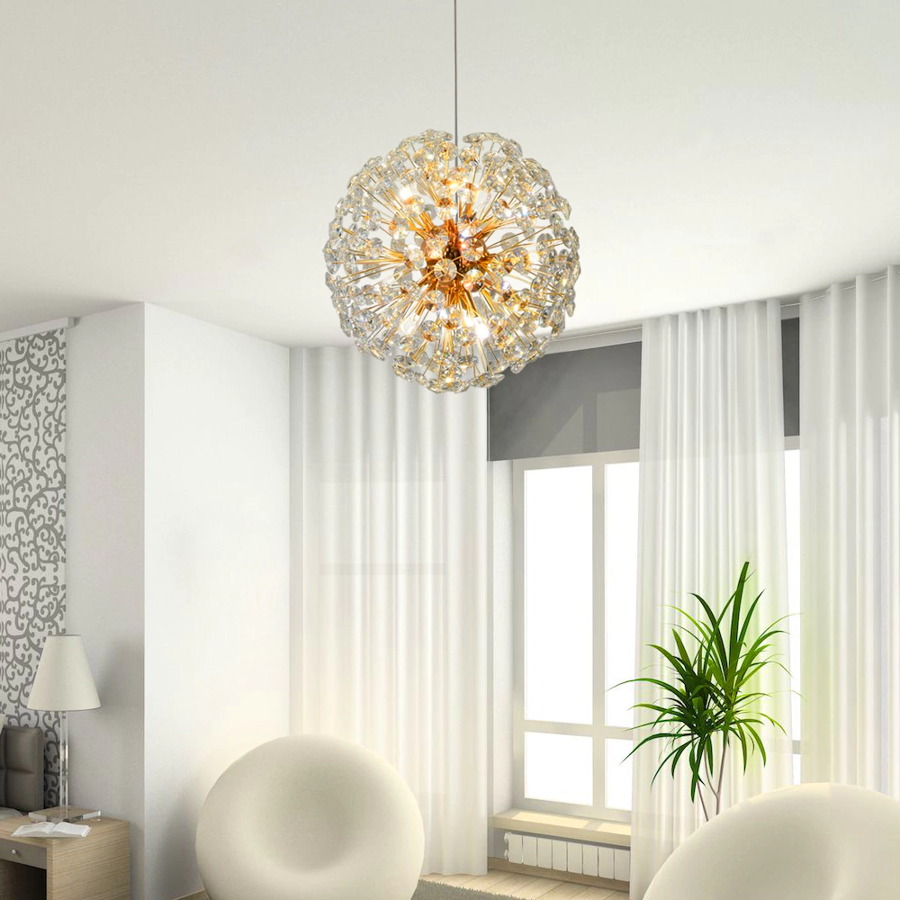 Люстра подвесная 9х40 Вт G9 золото Росток Катис