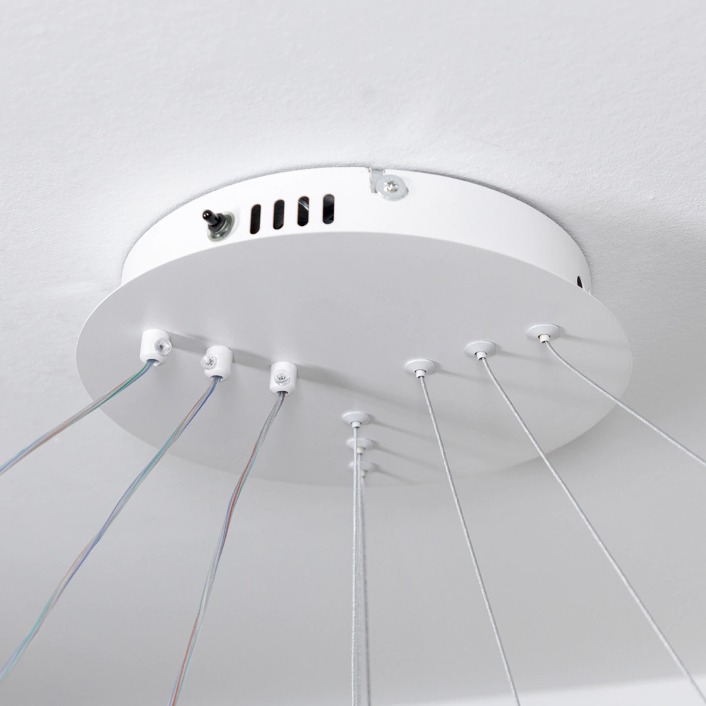 Люстра подвесная LED 140 Вт с пультом ДУ белый NEODECO Ринг