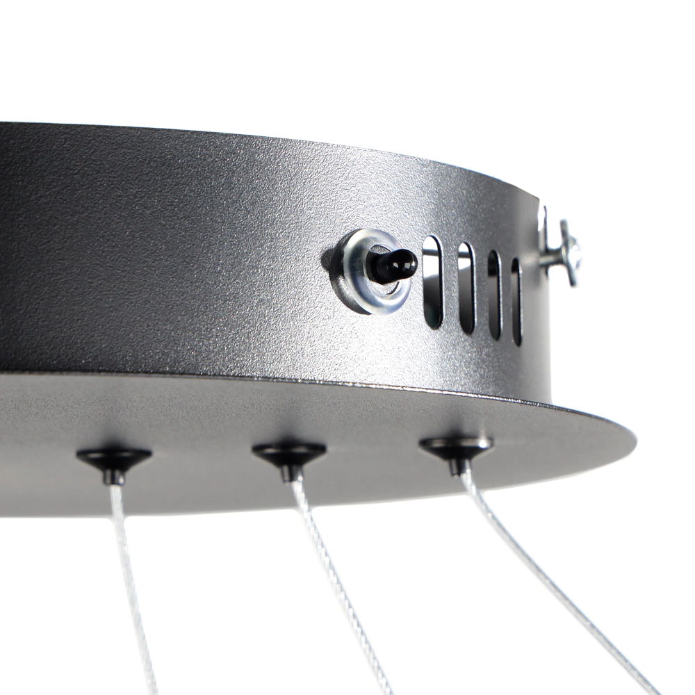 Люстра подвесная LED 140 Вт с пультом ДУ черный NEODECO Ринг