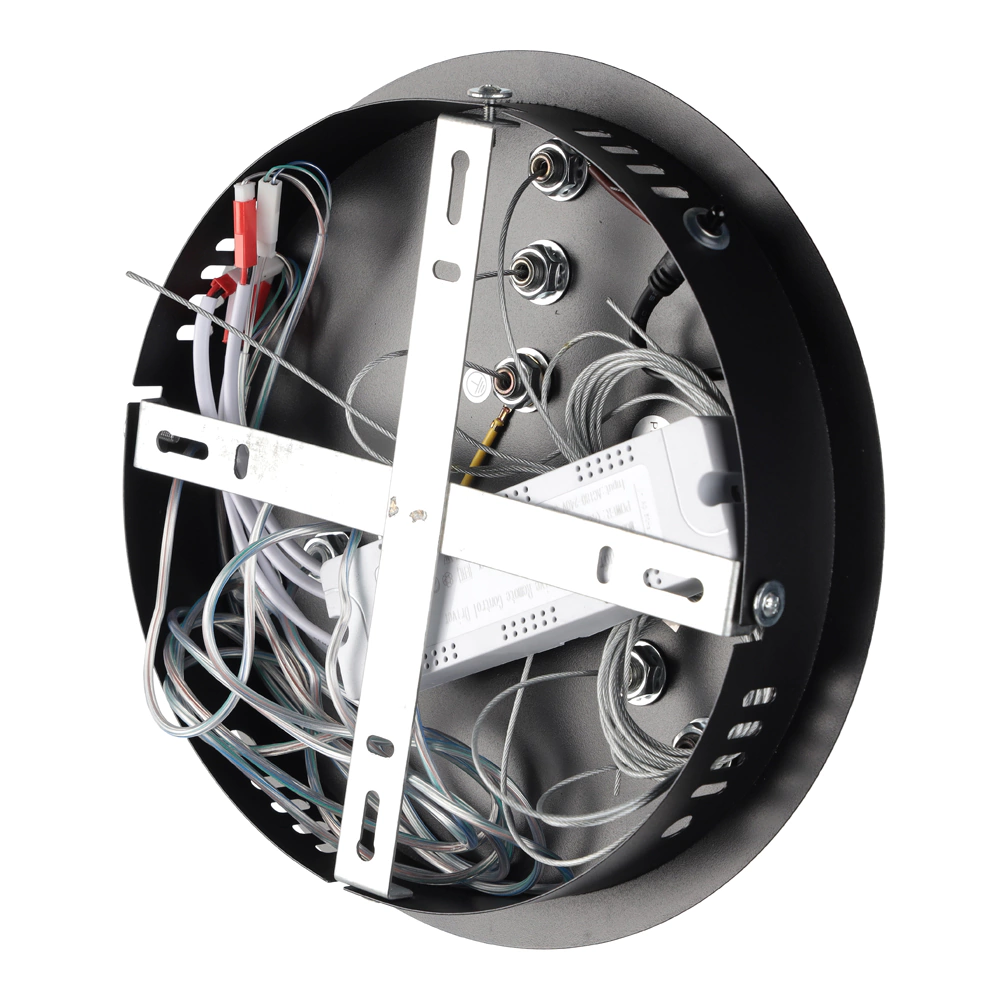 Люстра подвесная LED 140 Вт с пультом ДУ черный NEODECO Ринг