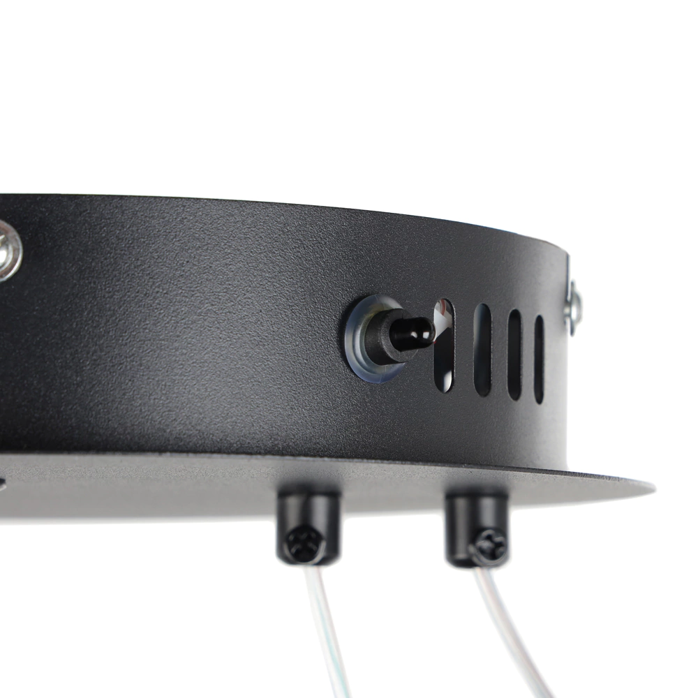 Люстра подвесная LED 80 Вт с пультом ДУ черный NEODECO Ринг