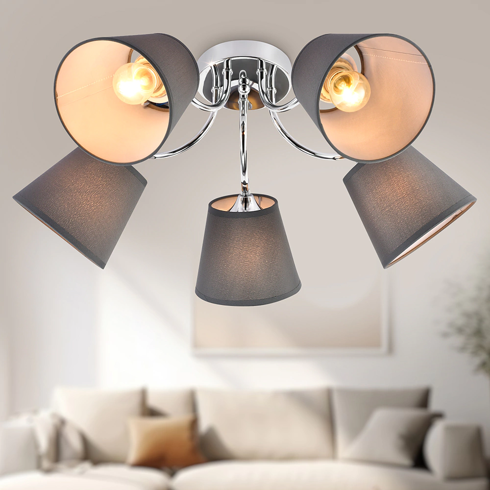 Люстра потолочная Rivoli Алекса 5х60 Вт Е27 хром