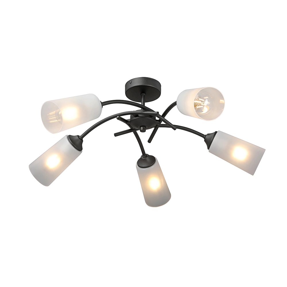 Люстра потолочная Vitaluce Бард 5х40 Вт Е27 черный