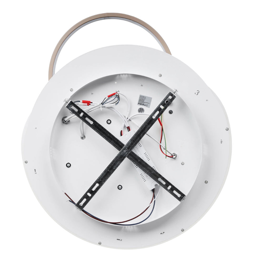 Люстра потолочная NEODECO Риджель LED 100 Вт с пультом ДУ белый/матовое золото