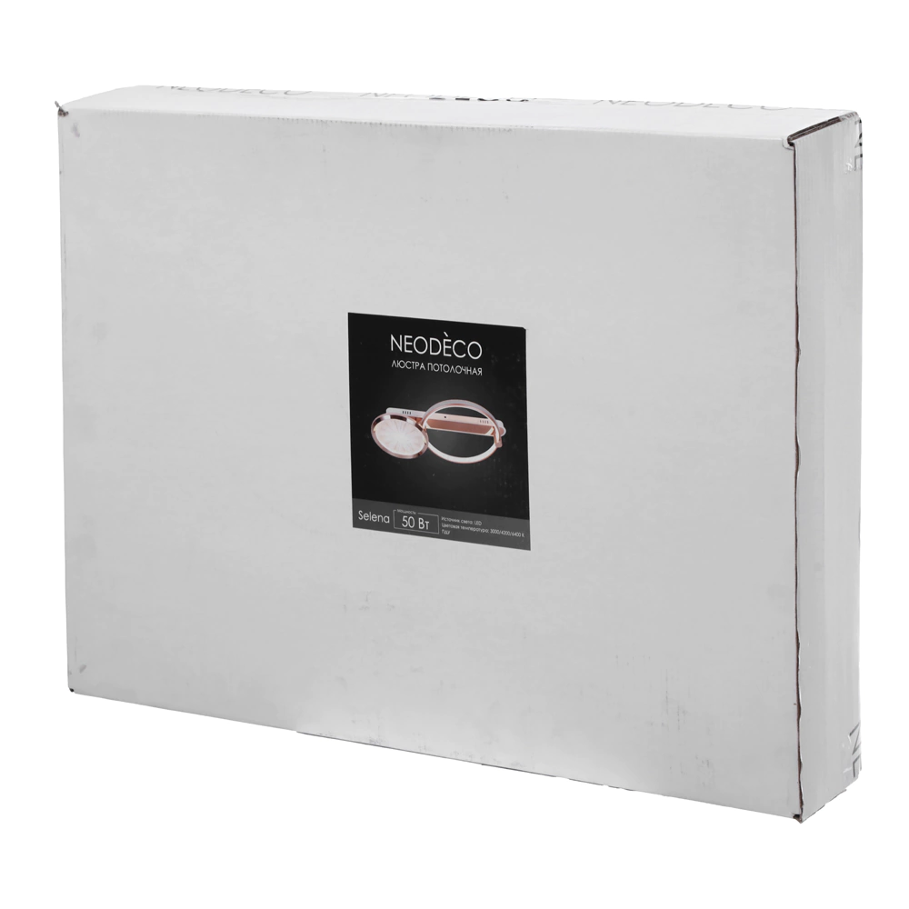 Люстра потолочная NEODECO Селена LED 50 Вт с пультом ДУ золото