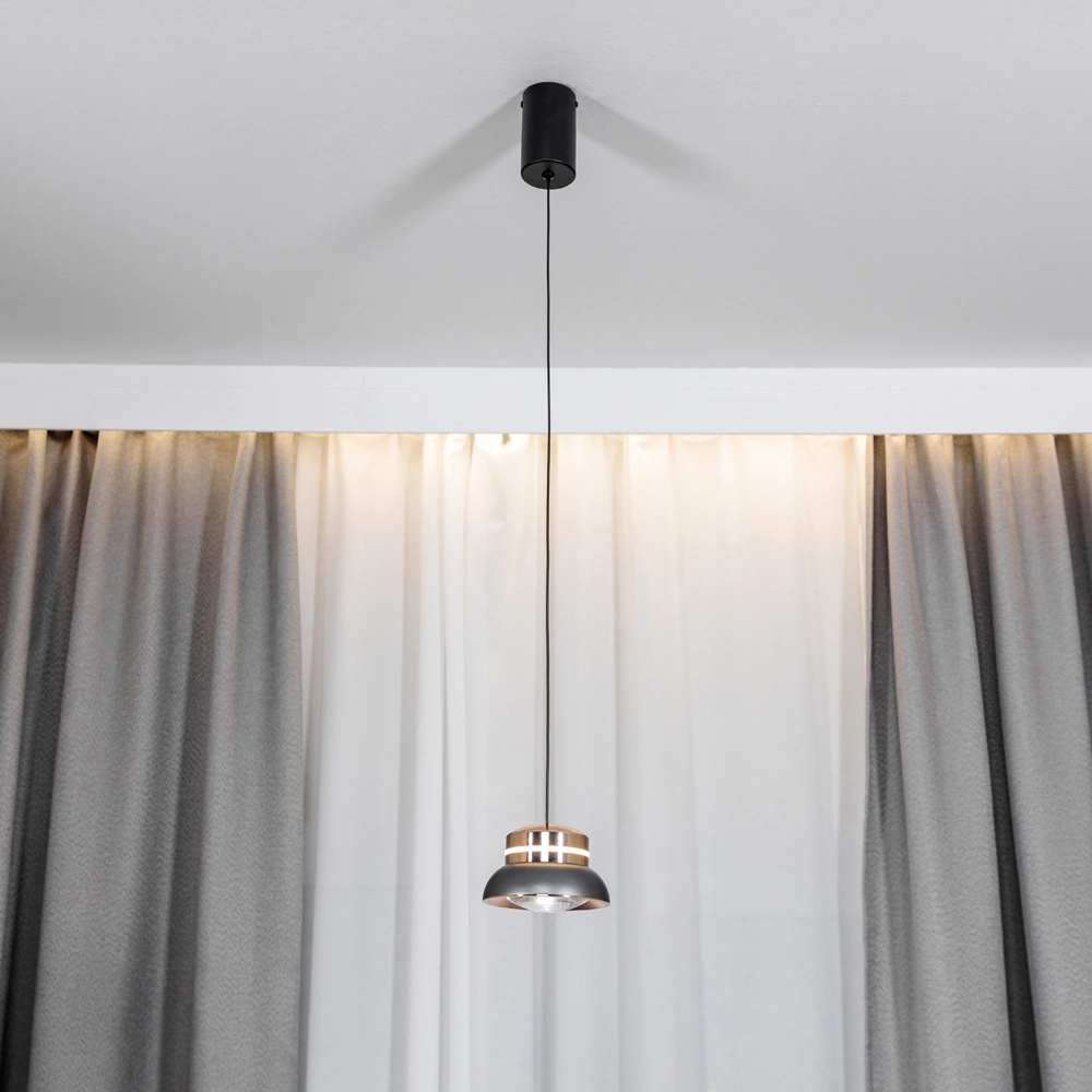 Светильник подвесной LED 7 Вт серый/золото NEODECO Бакет