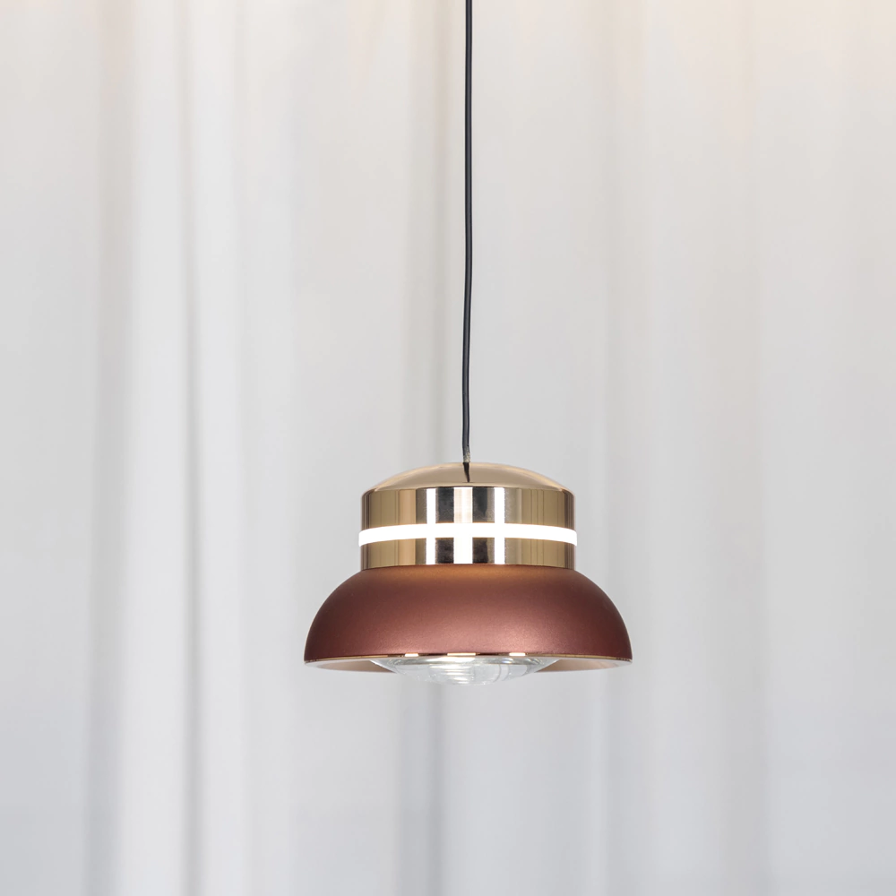 Светильник подвесной LED 7 Вт бордовый/золото NEODECO Бакет