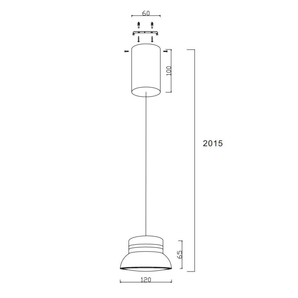 Светильник подвесной NEODECO Бакет LED 7 Вт синий/золото