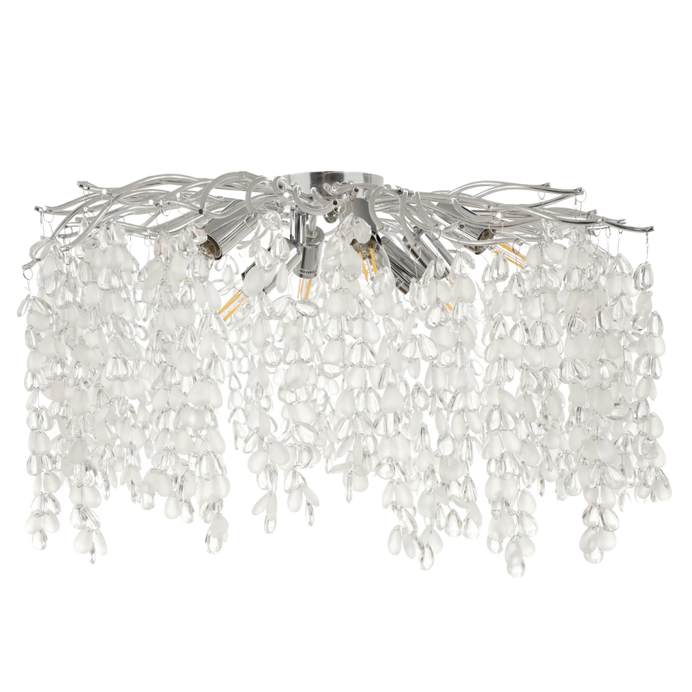 Люстра потолочная NEODECO Есина 8х40 Вт Е14 хром