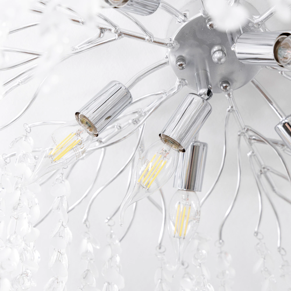 Люстра потолочная NEODECO Есина 8х40 Вт Е14 хром