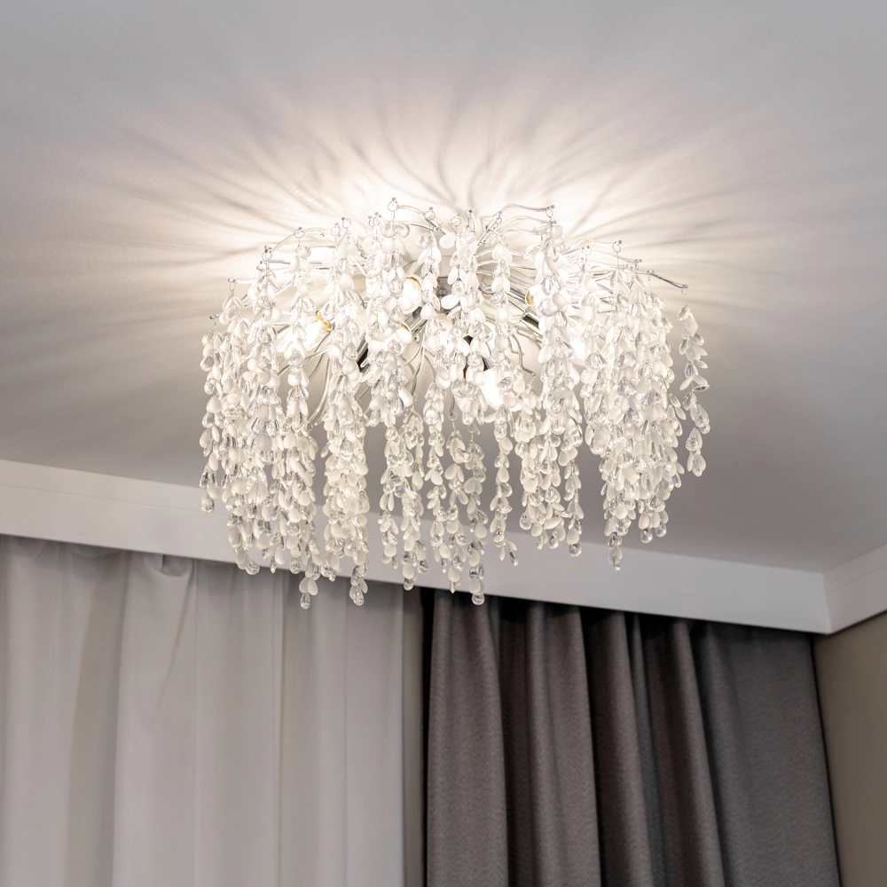 Люстра потолочная NEODECO Есина 8х40 Вт Е14 хром