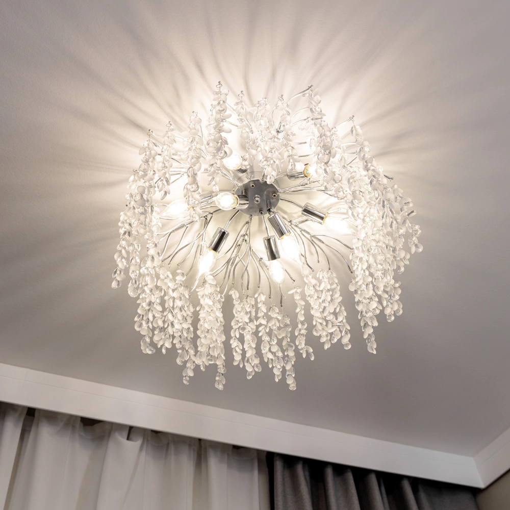 Люстра потолочная NEODECO Есина 8х40 Вт Е14 хром