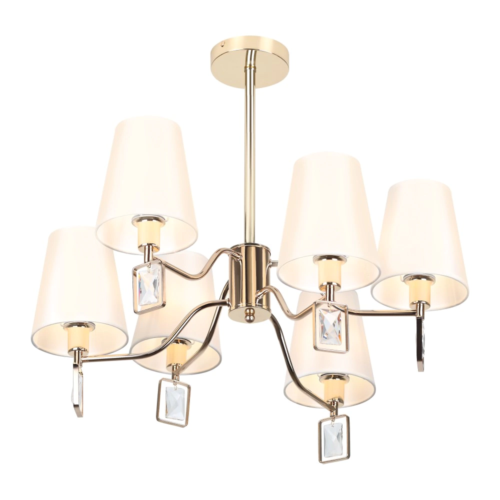 Люстра потолочная Rivoli Кристал 6х40 Вт Е14 золото