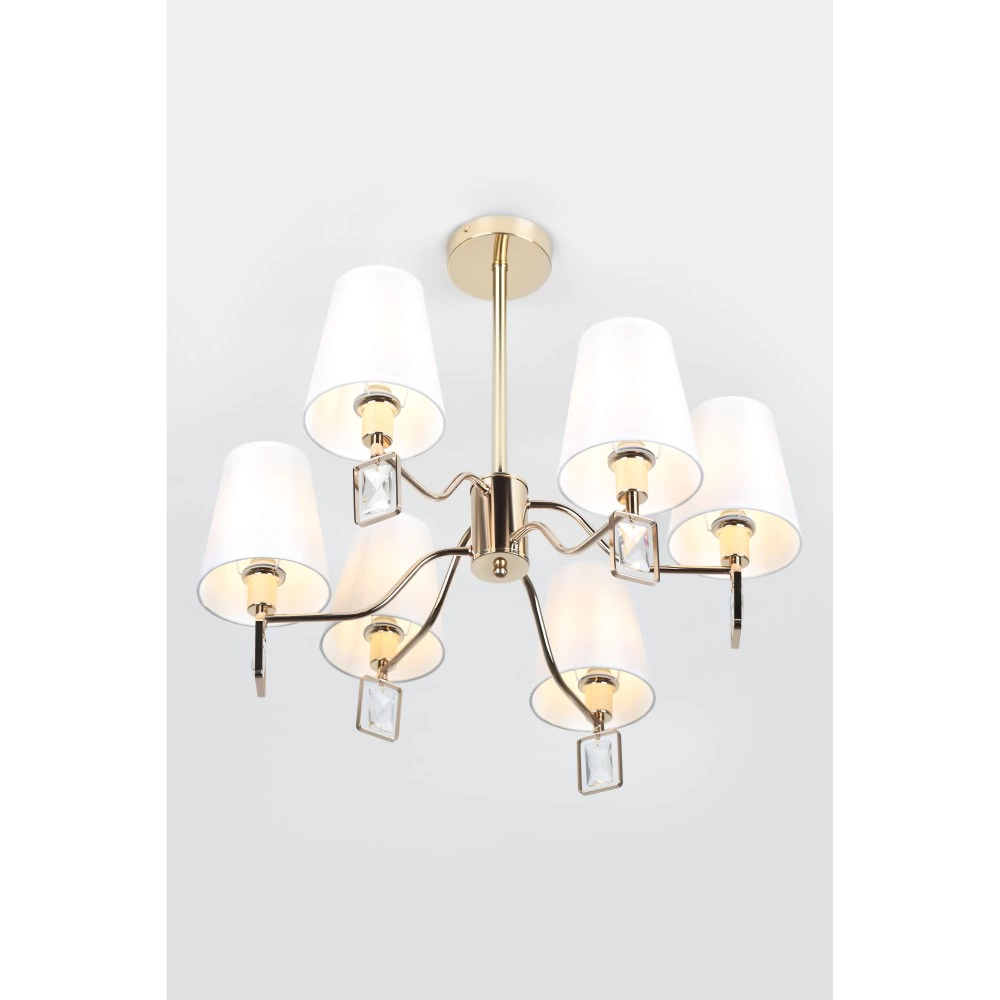 Люстра потолочная Rivoli Кристал 6х40 Вт Е14 золото