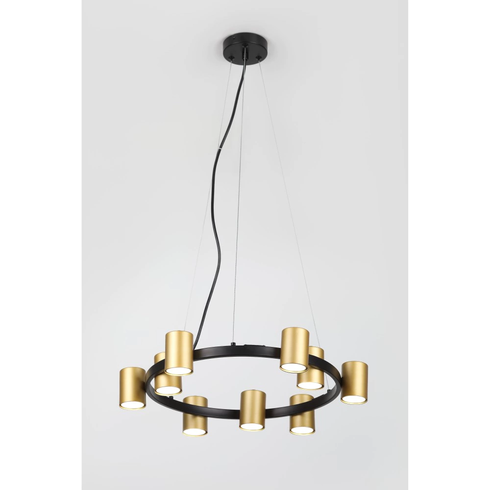 Люстра подвесная Rivoli Хлоя 9х15 Вт GU10 черный/золото