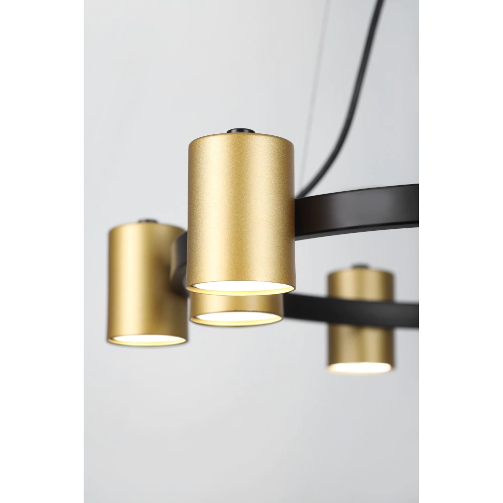 Люстра подвесная Rivoli Хлоя 9х15 Вт GU10 черный/золото