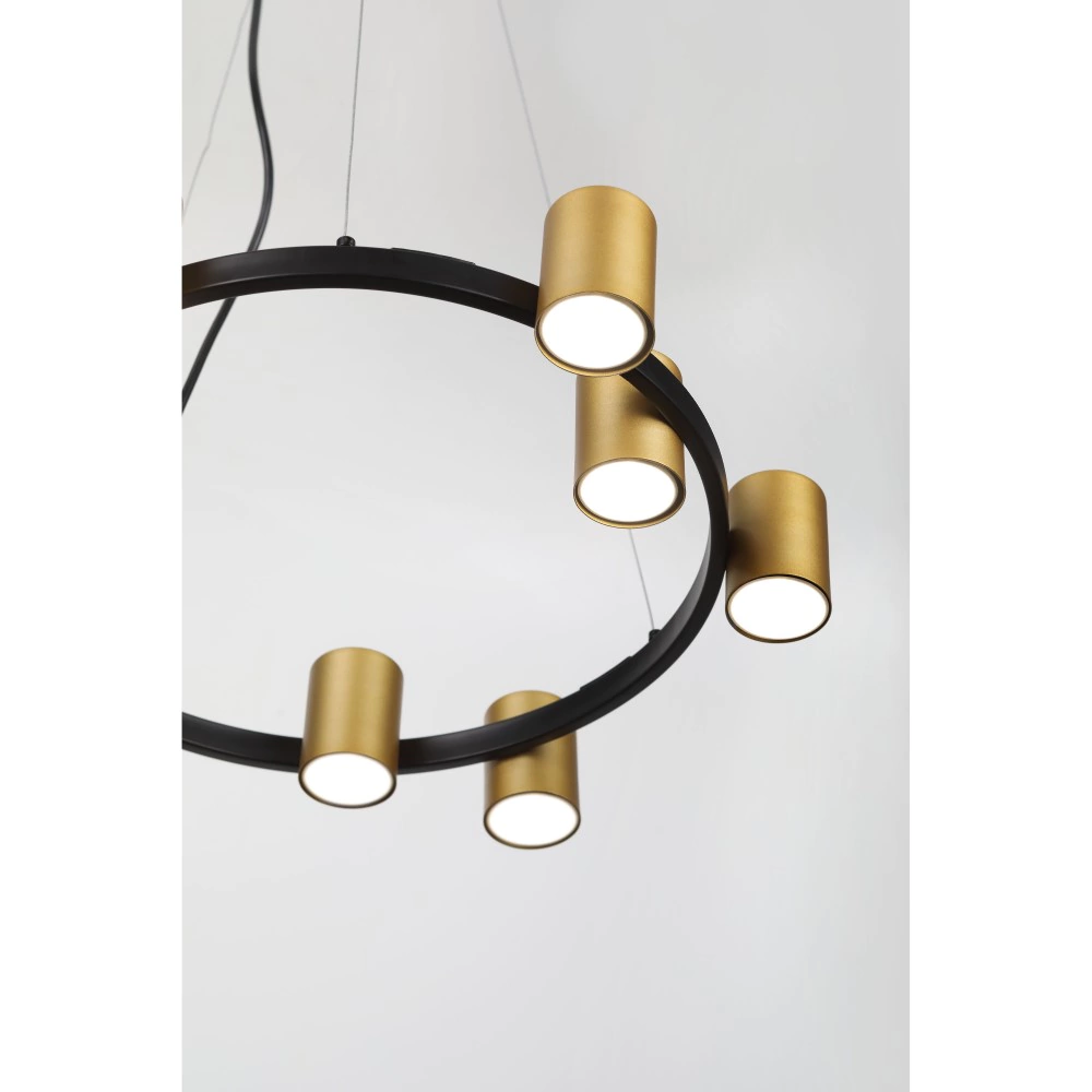 Люстра подвесная Rivoli Хлоя 9х15 Вт GU10 черный/золото