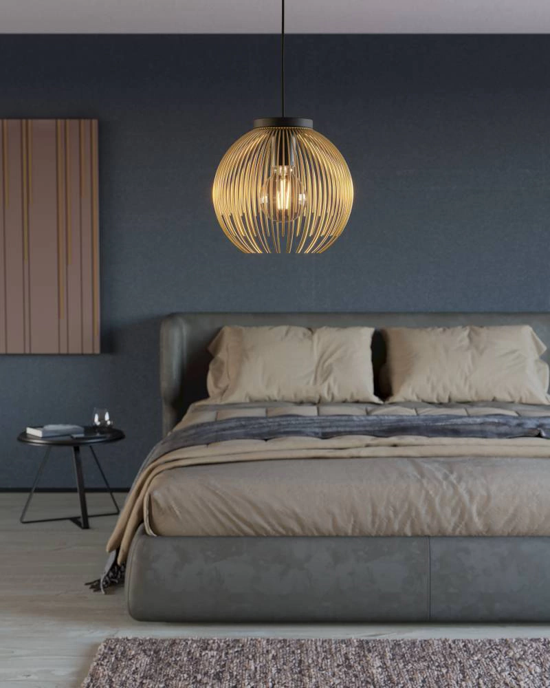 Светильник подвесной EGLO Венесуэлла 1х40 Вт Е27 черный/золото