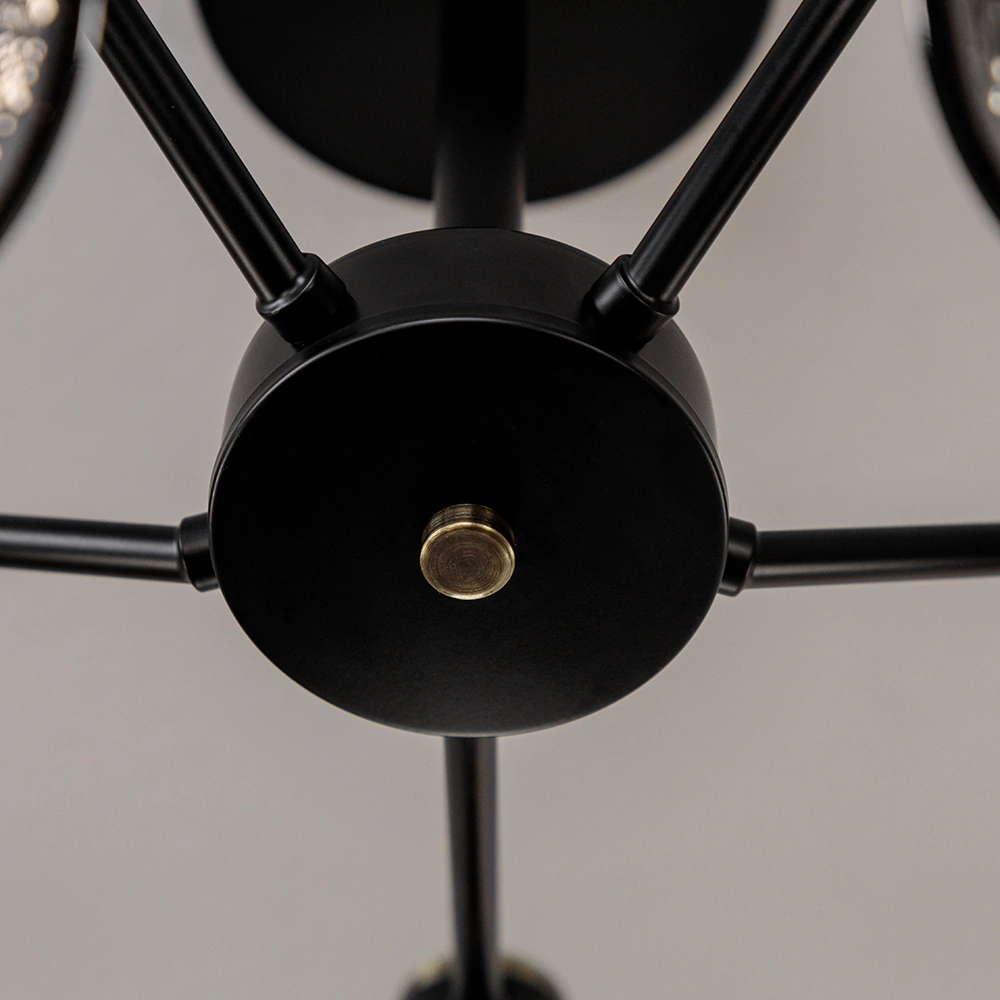 Люстра потолочная 5х60 Вт Е27 черный NEODECO Грей