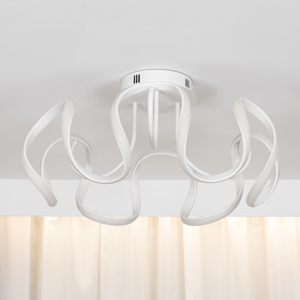 Люстра потолочная LED 80 Вт 3000-6500 К с пультом ДУ белый NEODECO Лакоста