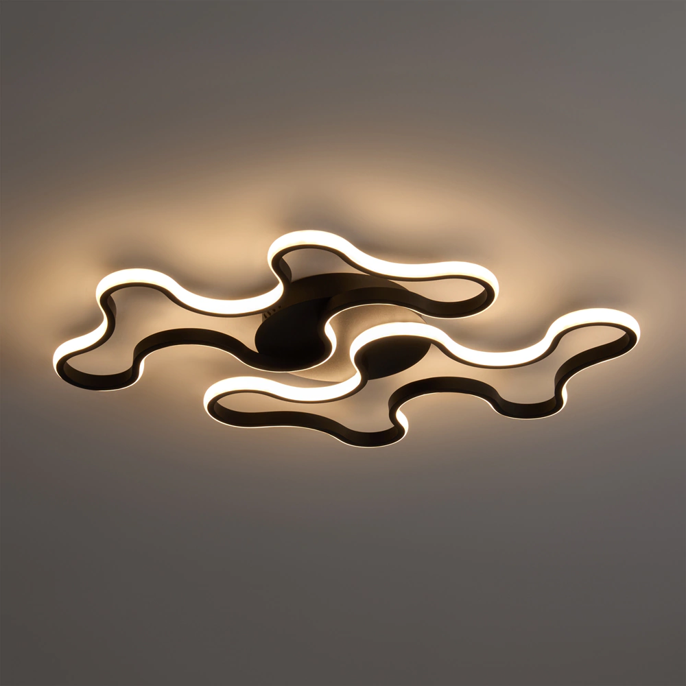 Люстра потолочная FREYA Нима 112 Вт LED с пультом ДУ черный