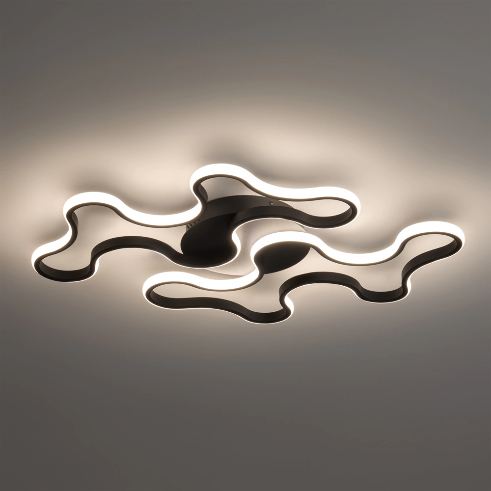 Люстра потолочная FREYA Нима 112 Вт LED с пультом ДУ черный