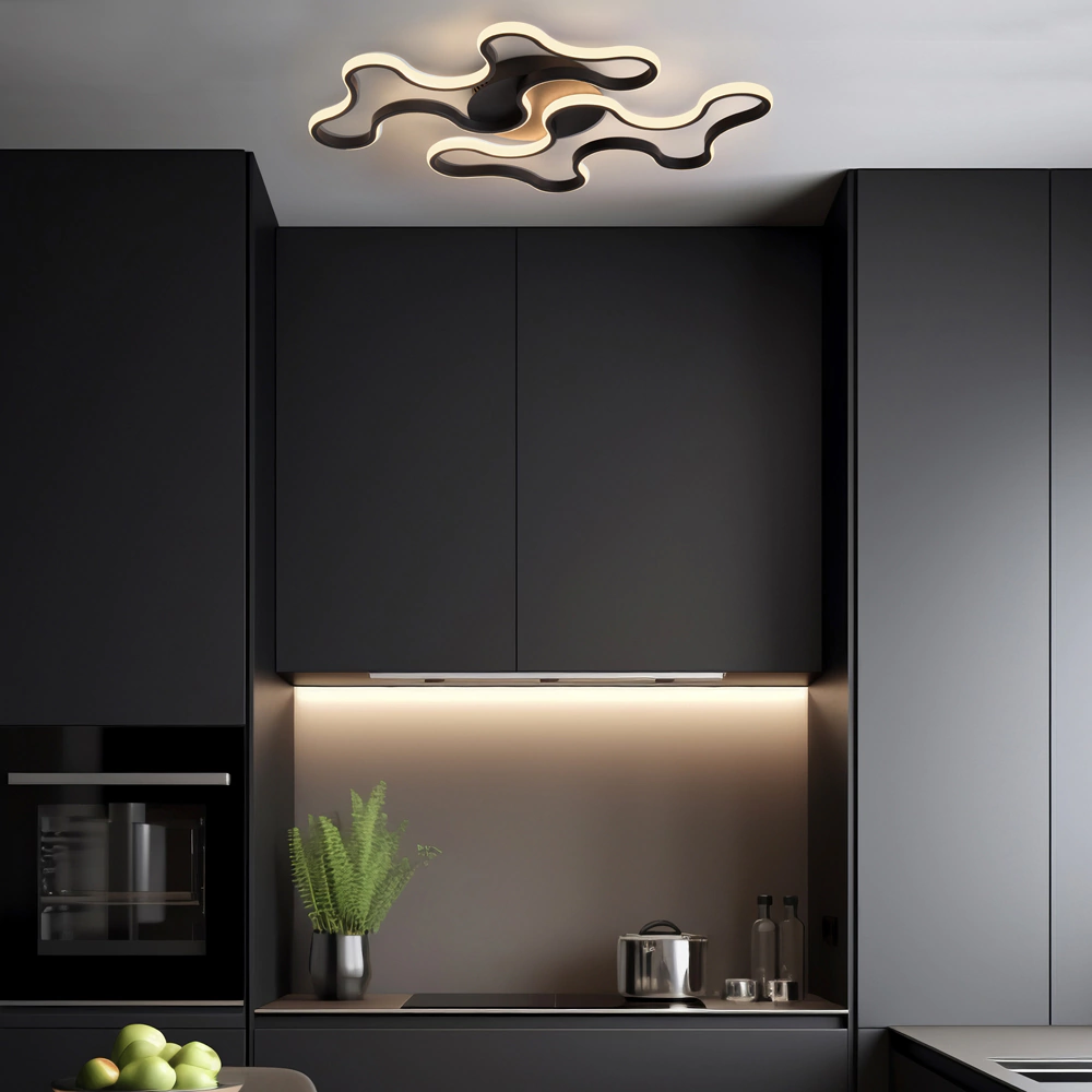 Люстра потолочная FREYA Нима 112 Вт LED с пультом ДУ черный