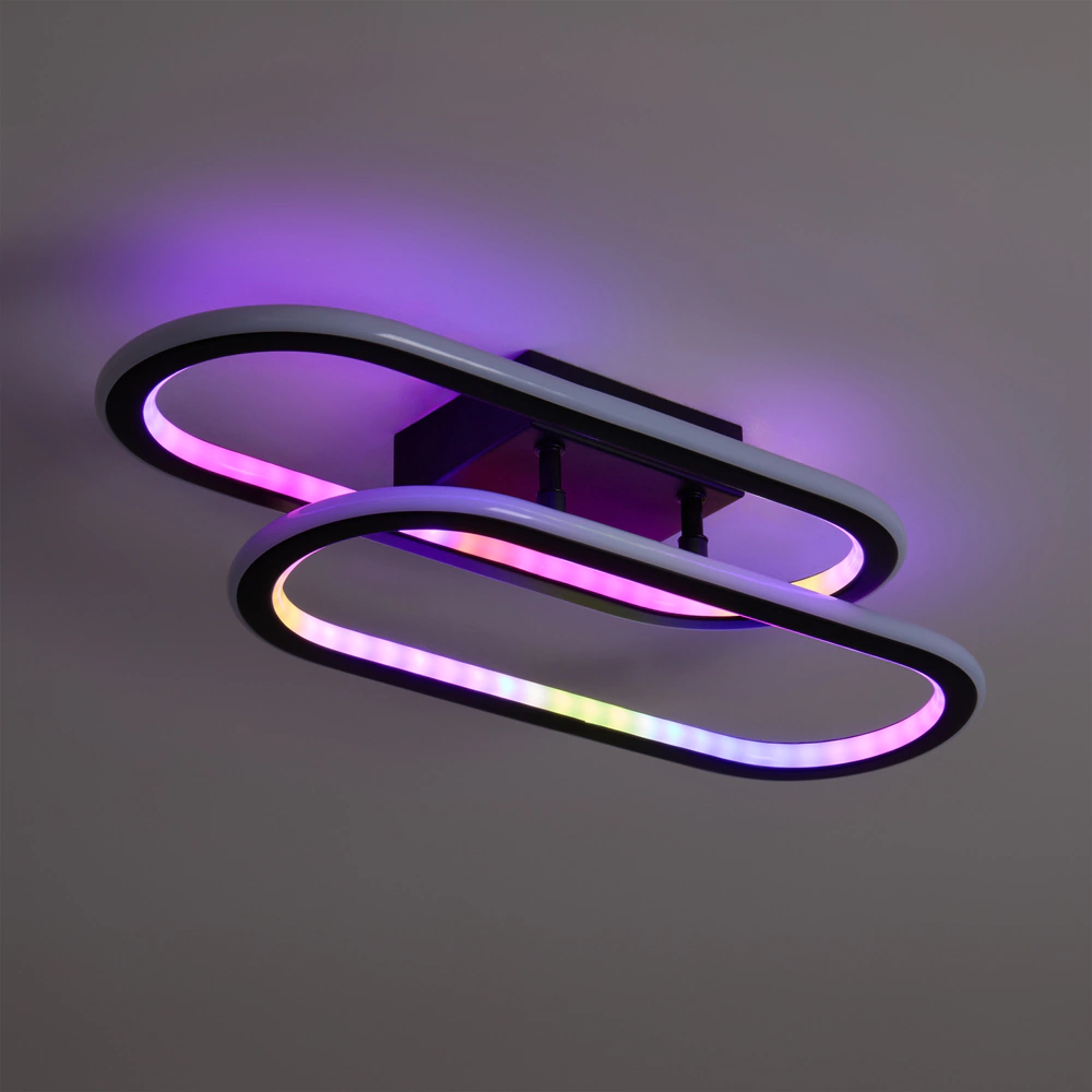 Люстра потолочная FREYA Ола 72 Вт LED RGB с пультом ДУ черный