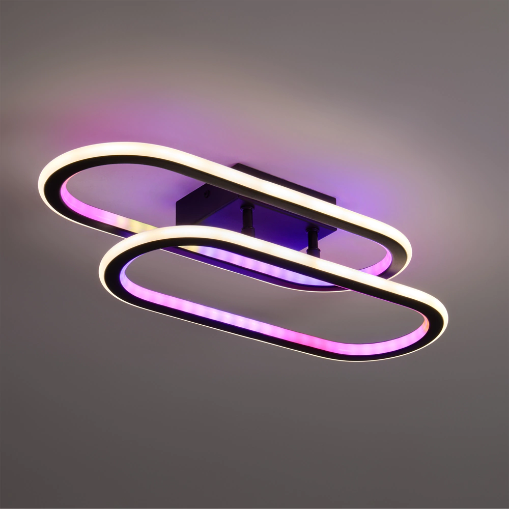 Люстра потолочная FREYA Ола 72 Вт LED RGB с пультом ДУ черный