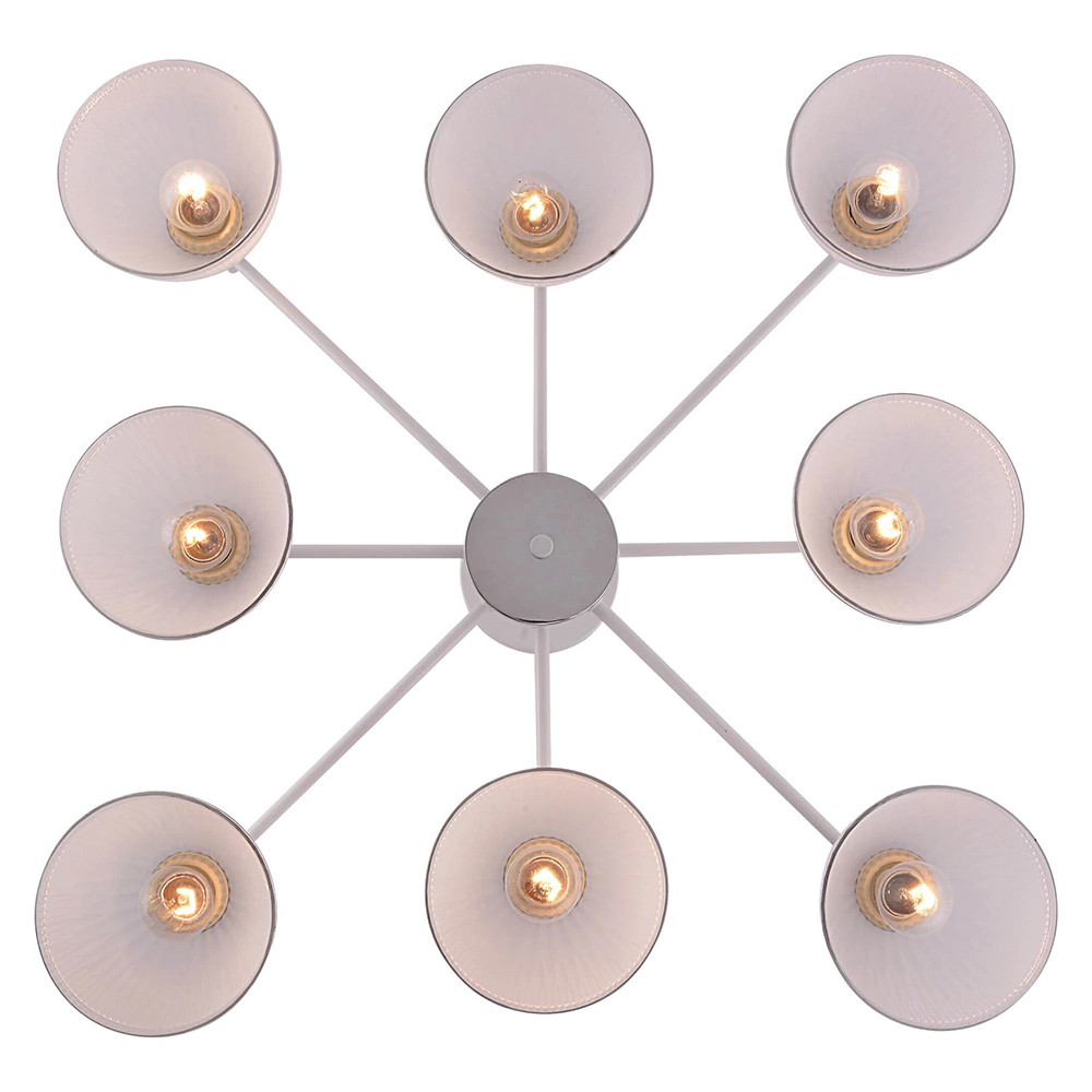 Люстра потолочная Schaffner Индироззо 8х60 Вт Е27 белый/ хром