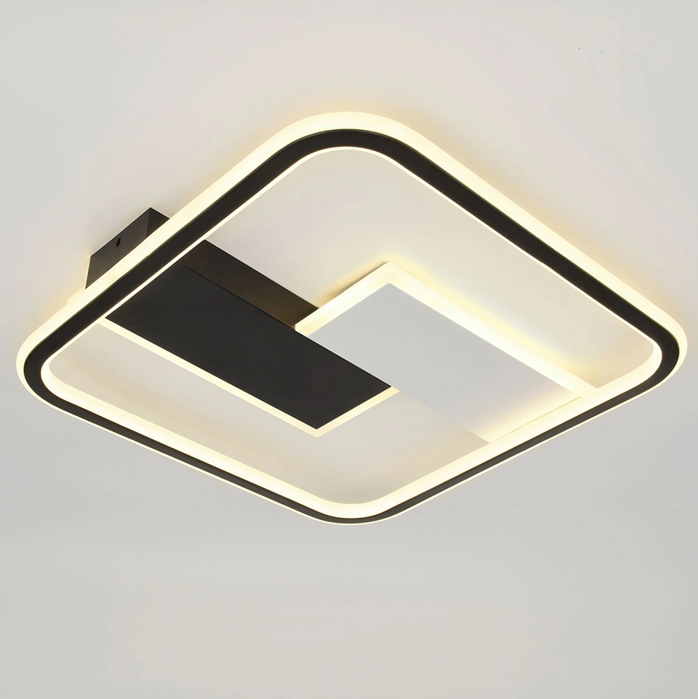 Люстра потолочная LED 104 Вт с пультом ДУ черный/белый ЭРА Генри